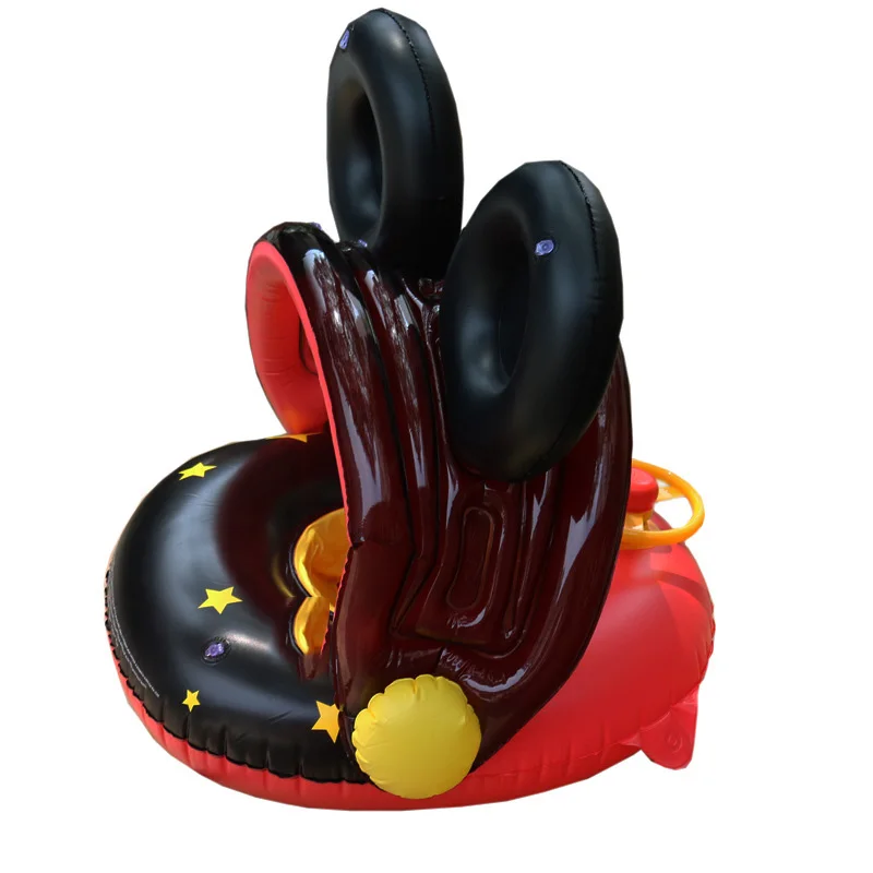 Мультяшный милый детский круг для плавания с солнцезащитным козырьком надувной