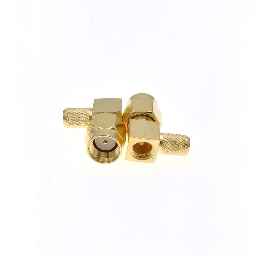 100 шт. RP-SMA штыревой угловой обжимной разъем RG58 RG142 LMR195 RG400