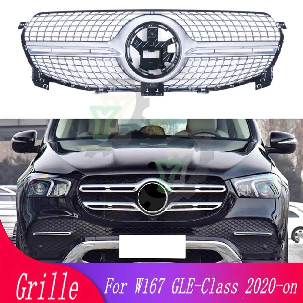 

High quality modified diamond style front grille for Mercedes-Benz W167 GLE class 2020-2021 car front bumper racing grill