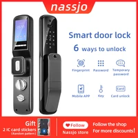 nassjo smart door lock fingerprint lock electronic digital lock for home safe keyless unlock fingerprint password key ic card