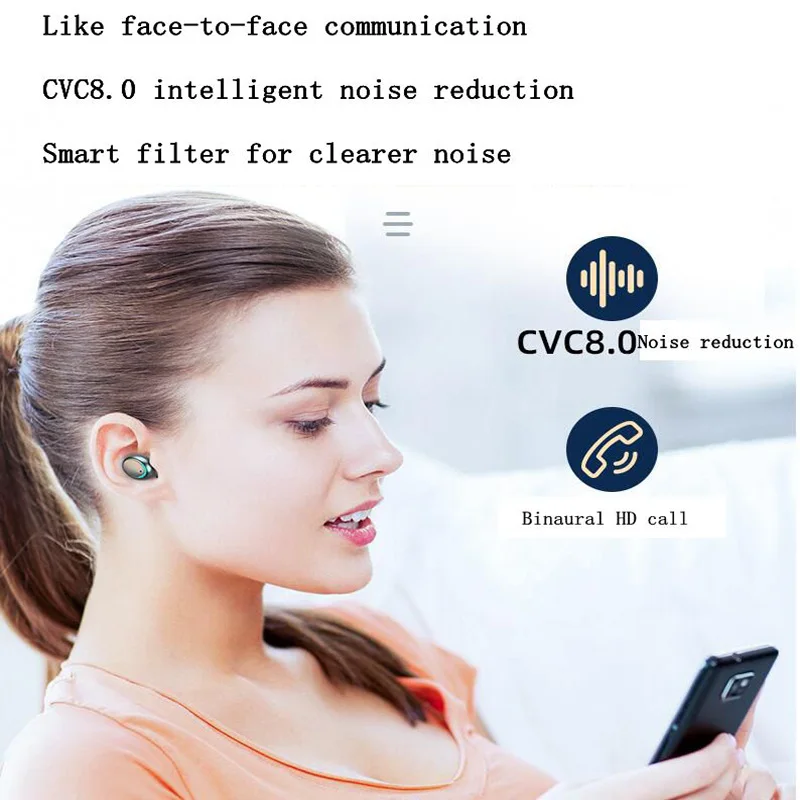 In-ear wireless Bluetooth headset Binaural smart TWS touch 5.0 sports Bluetooth headset colorful fingerprint touch magnetic indu