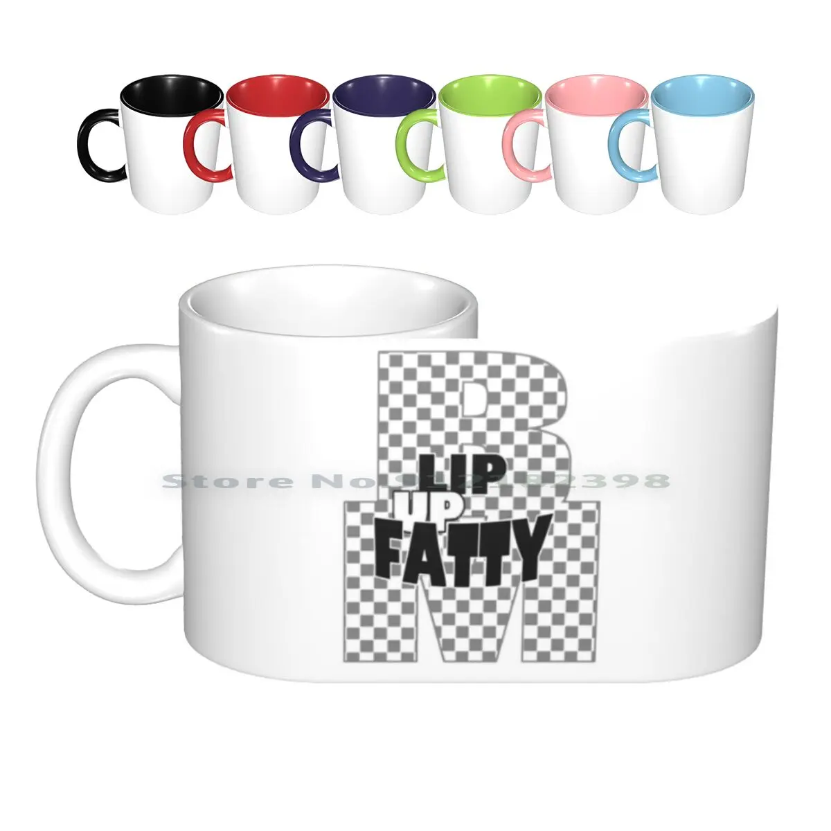 Lip Up Fatty Ceramic Mugs Coffee Cups Milk Tea Mug Lip Up Fatty Bad Manners Bad Manners Ske 80s Eighties Music Group Back