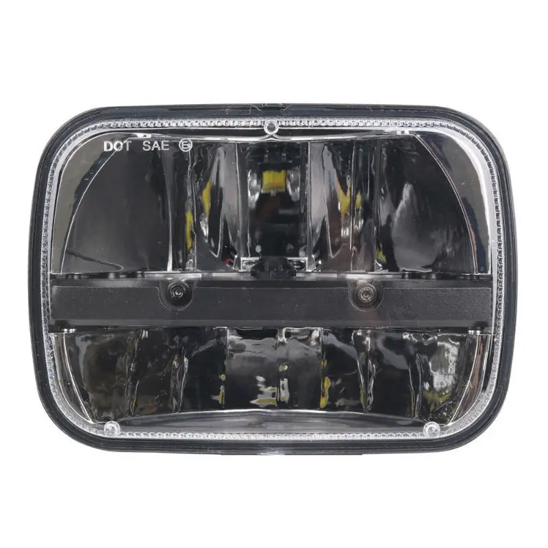 2PCS 5x7" 7X6" Inch Retangular Black LED Square Headlight Hi Lo Headlamp for Jeep Cherokee XJ Wrangler Truck 4X4 | Автомобили и