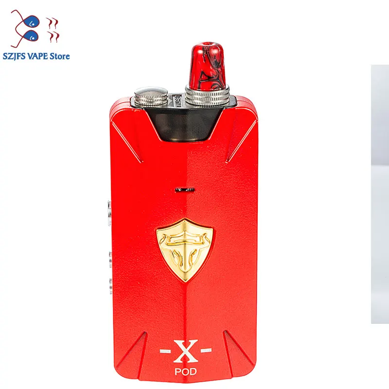 Горячая Телец X Pod-Сетчатая катушка комплект djustable воздушный поток RBA pod система 2 мл 1000 мАч 25 Вт pod mod комплект Vaping Vape Танк vs THC RDA rdta - Цвет: Розовый