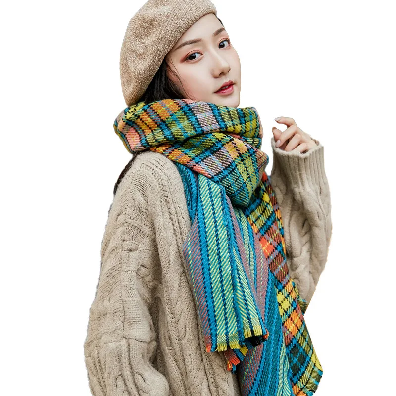

Qiu dong joker pallium 2020 amphibious warm students long plaid scarves female winter 3015 of England