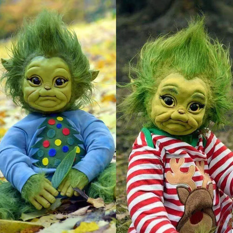 Реалистичная мультяшная Кукла Reborn Baby Grinch Рождественская кукла подарки для детей