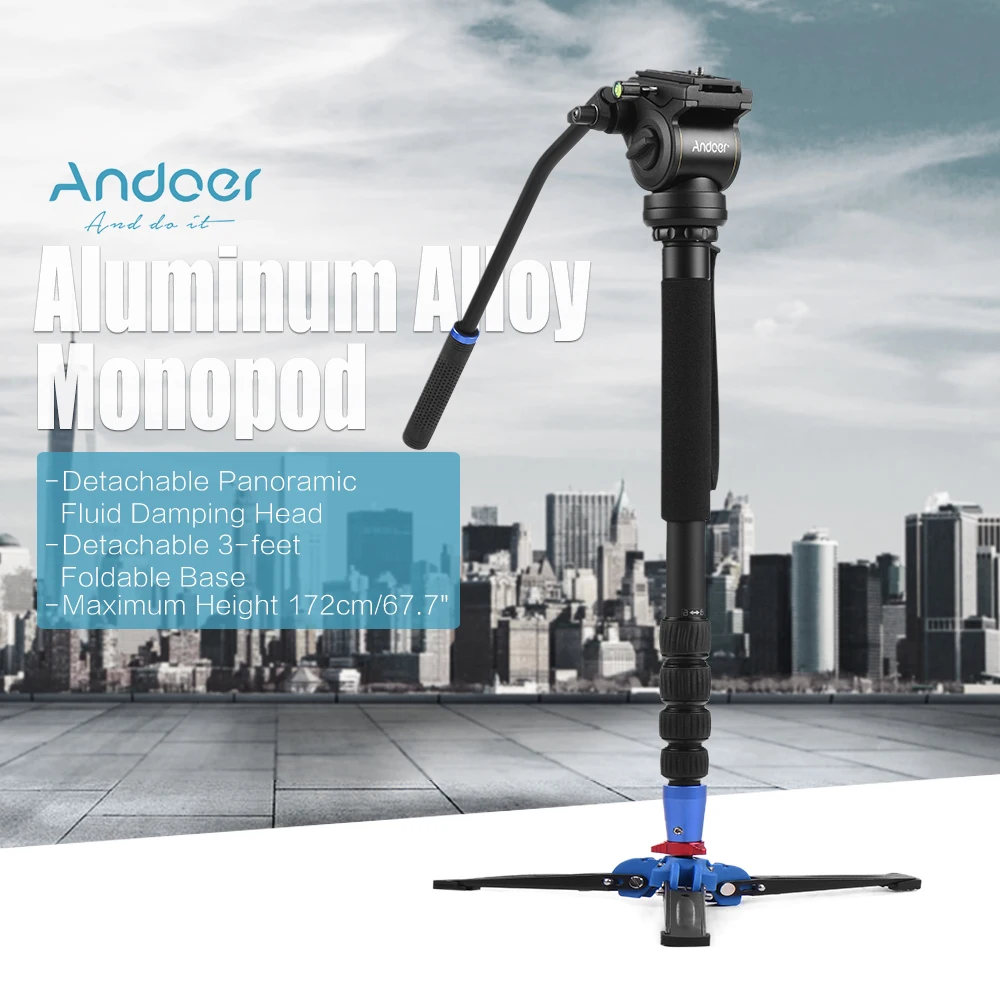 Andoer 172 см/67 7 &quotПрофессиональный штатив для камеры монопод Unipod Stand w/жидкость