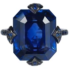 Модное роскошное женское кольцо, очаровательное синее Кристальное кольцо для женщин, обручальные кольца и подарок на День святого Валентина для девочек