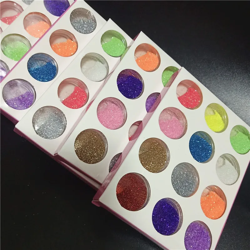 Набор блестящих порошков для временных татуировок 12 цветов|Временные тату| |