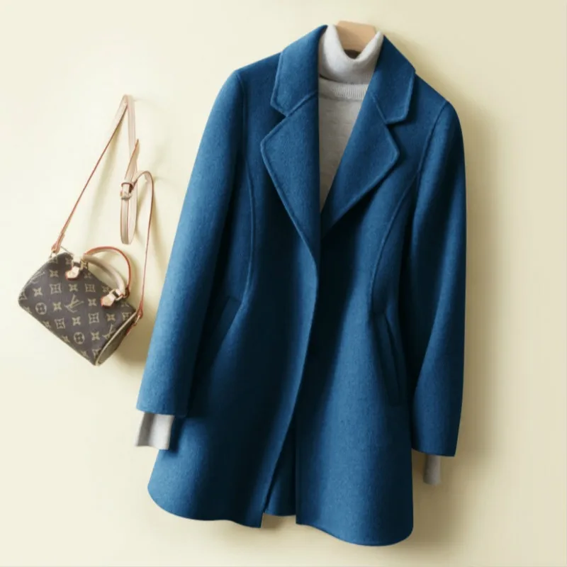 

2020 autumn and winter new Slim small woolen coat female short paragraph shirt