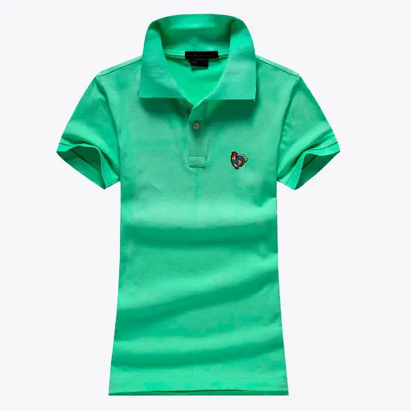 Женские футболки-поло с коротким рукавом повседневные топы из 100% хлопка модные