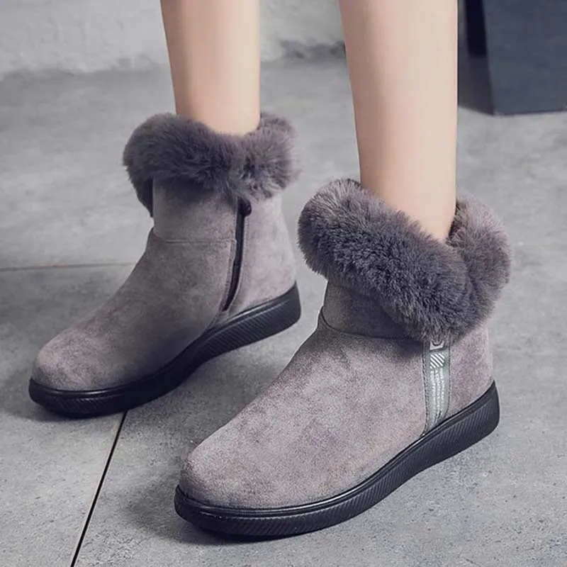 

Boots Women Snow Fashion Boots For Women Slip On Platform Women Shoes Flat Ankle Boots Casual Plush Botas Mujer Winter Footwear