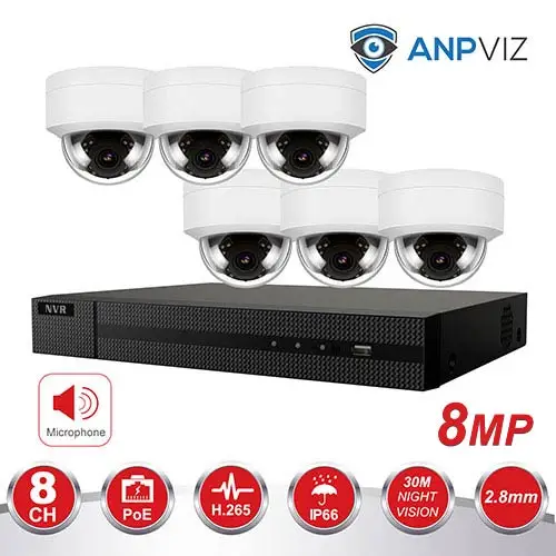 8CH 4K POE NVR Kit Security Camera System 8.0MP IR Indoor/Outdoor CCTV Dome POE IP Camera P2P Video Surveillance Set 2TB HDD - Цвет: 6 White 8MP KIT