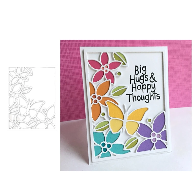 

JC Butterfly Flower Background Metal Cutting Dies DIY for Scrapbooking Die Cut Paper Card Make Stencil Craft Mold Model Decor