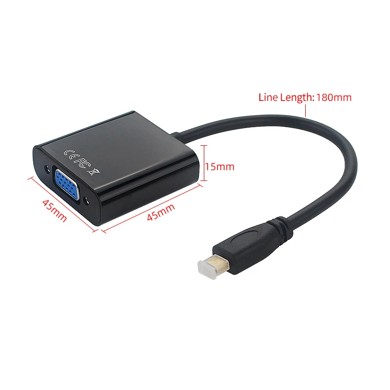 Адаптер Micro HDMI совместимый с VGA аудиокабелем 3 5 мм и USB преобразователем для