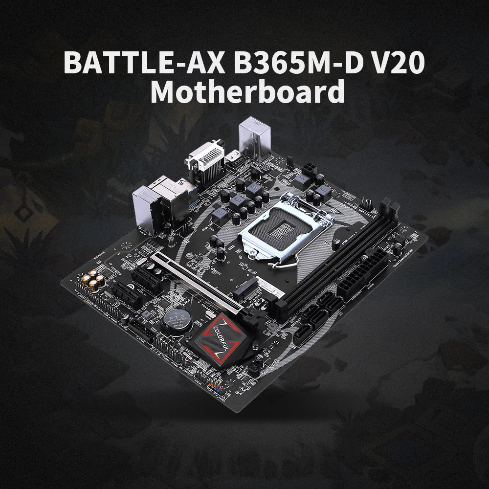 Цветная материнская плата BATTLE-AX B365M-D V20 LGA 1151, игровая материнская плата, Поддержка процессоров Intel LGA1151 coffee Lake-S