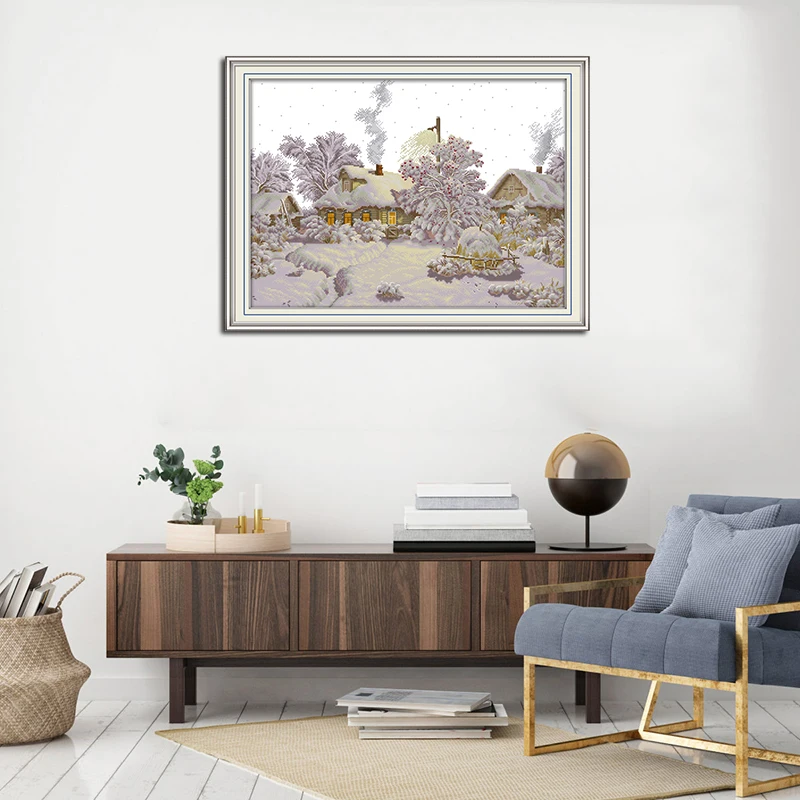 Joy Sunday Новое поступление наборы для вышивки крестом зимний деревенский набор