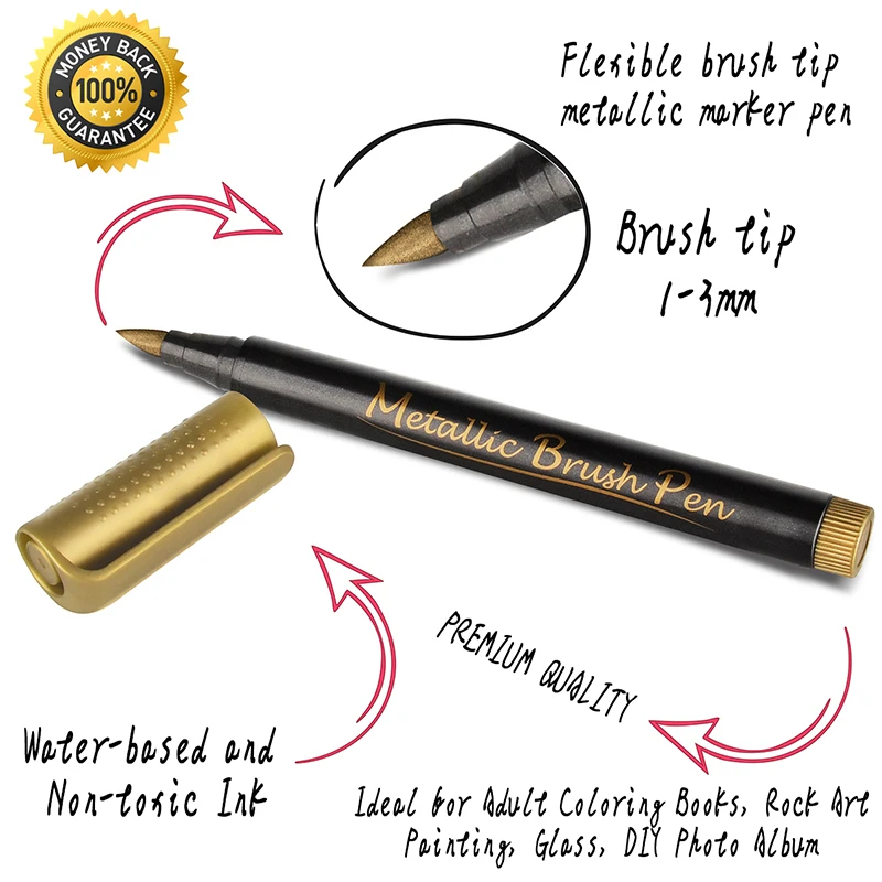 STA10 цвет es металлический маркер Перманентный водный кисть для рисования DIY