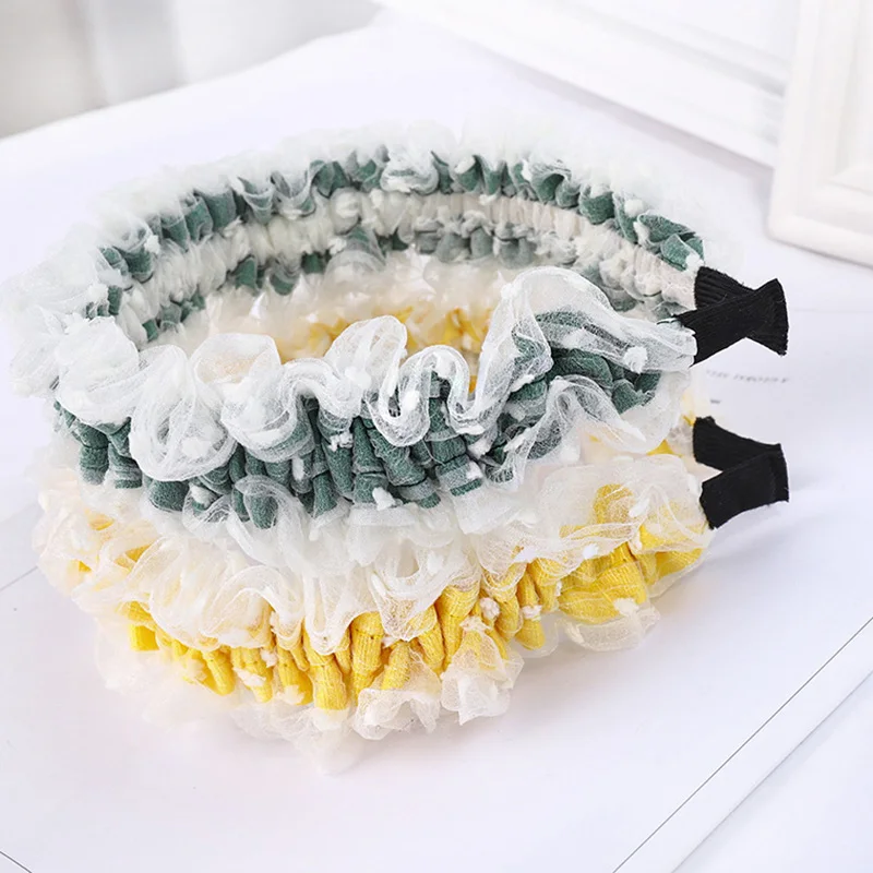 

Korean Hair Accessories Japanese Girls Lolita Headband Lace Folds Hairbands Ladies Headpieces