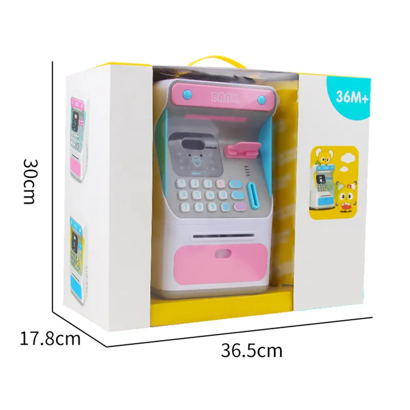 

Without Recognition Bank Auto Scroll Electric Banknote ATM Face Box Cash Piggy Electronic Gift Machine Paper Kids Simulated Simu