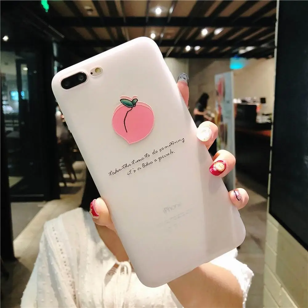 Свежий Простой персиковый узор мягкий ТПУ мобильный чехол для телефона