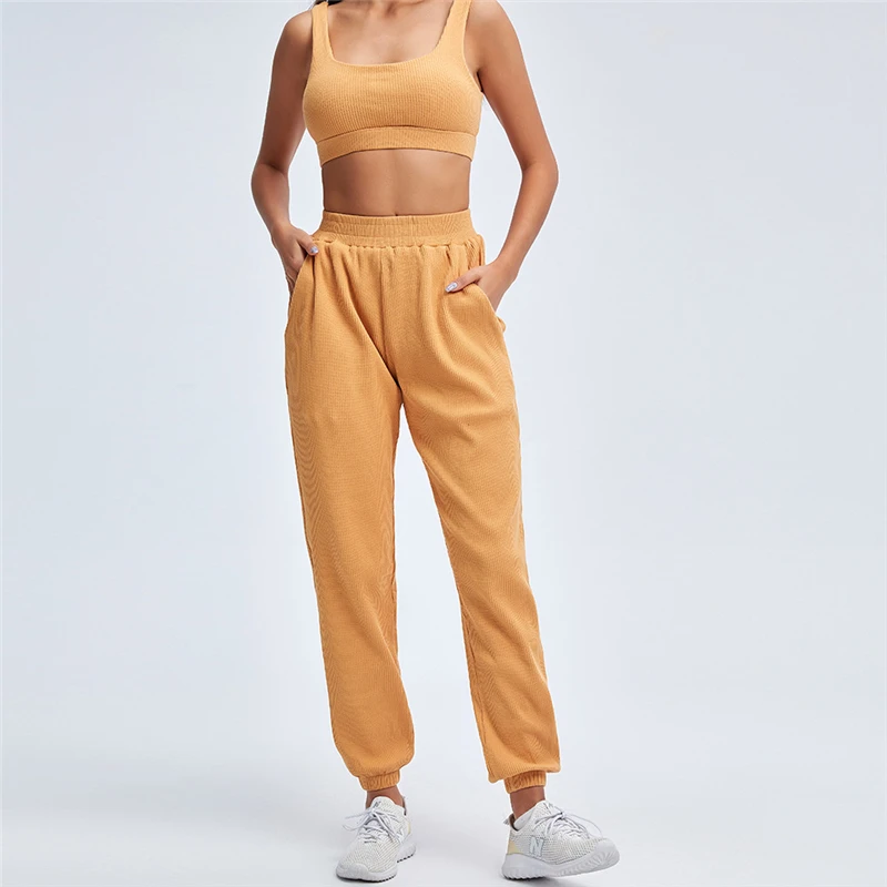 

Комплект женский для фитнеса и йоги, из 2 предметов, бюстгальтер + бесшовные леггинсы, штаны пуш-ап, упражнения, тренировки, бега, спортивная одежда