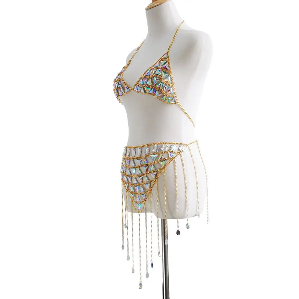 Пляжные модные аксессуары сексуальное яркое ювелирное изделие с кристаллами