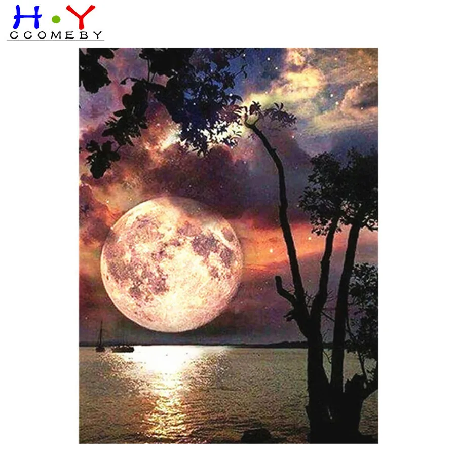 

Diamond Painting Full Square Drill Moon Rhinestones Pictures Diamond Embroidery Sale Scenic Cross Stitch Mosaic Gift