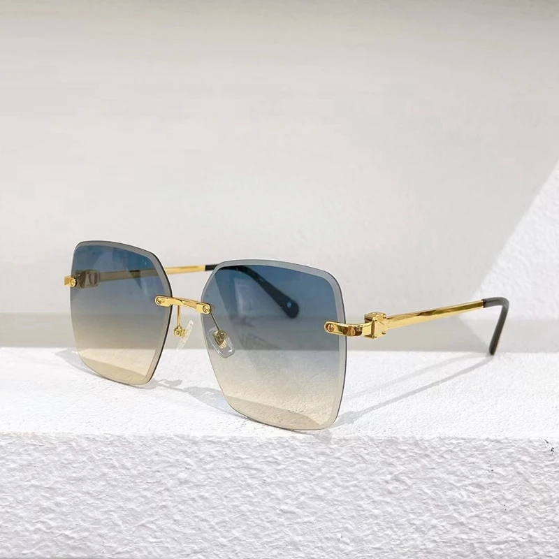 

Frameless Oval Photochromic Gray Blue Silver Lenses Z1021E Women's Sunglasses Fashion Men's Glasses Anti-UV400