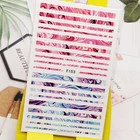 3D наклейки для ногтей в разноцветную полоску вен конструкции нейл-арта украшения из фольги наклейки маникюрные аксессуары, декоративные