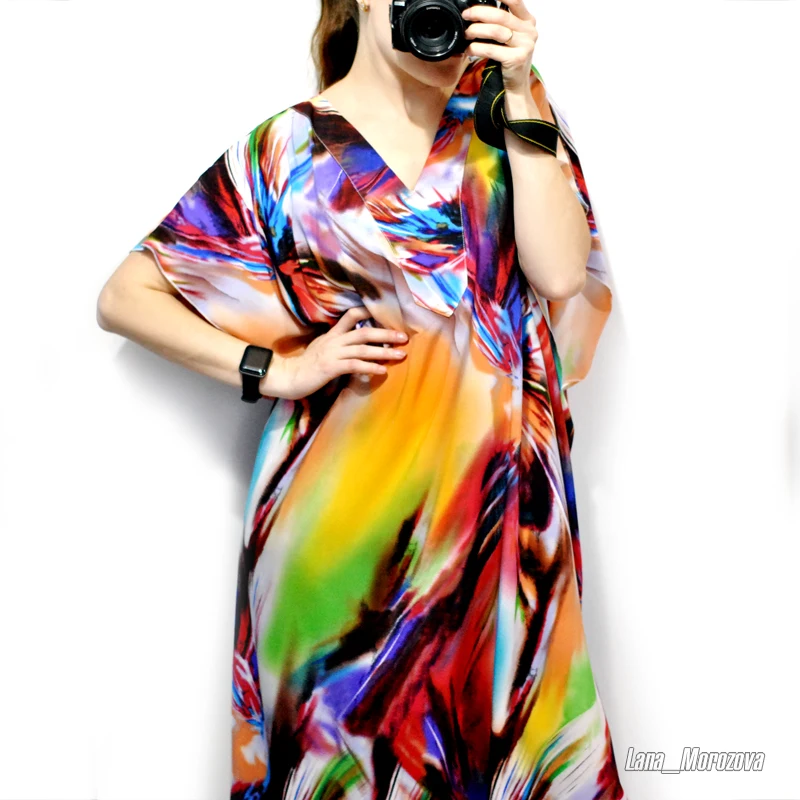 2021 быстросохнущая богемная Печать рукава летучая мышь свободное летнее пляжное