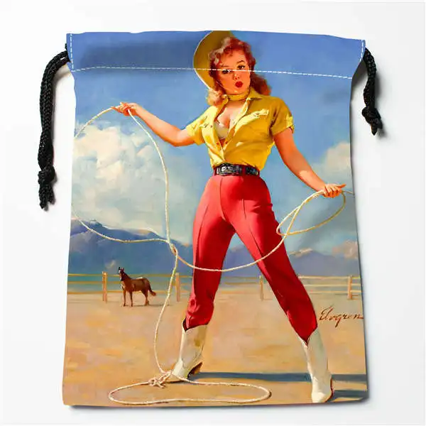 Bags На заказ Печатающая игла девочка(1) сумки для покупок на шнурках дорожный мешочек для хранения плавать Пешие прогулки игрушка сумка унисекс мульти Size18-12-05-2 - Цвет: Bags
