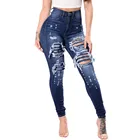 Модные Повседневные ультраэластичные рваные джинсы, женские узкие джинсовые брюки, брюки, женские джинсы-карандаш с высокой талией, новинка #0309