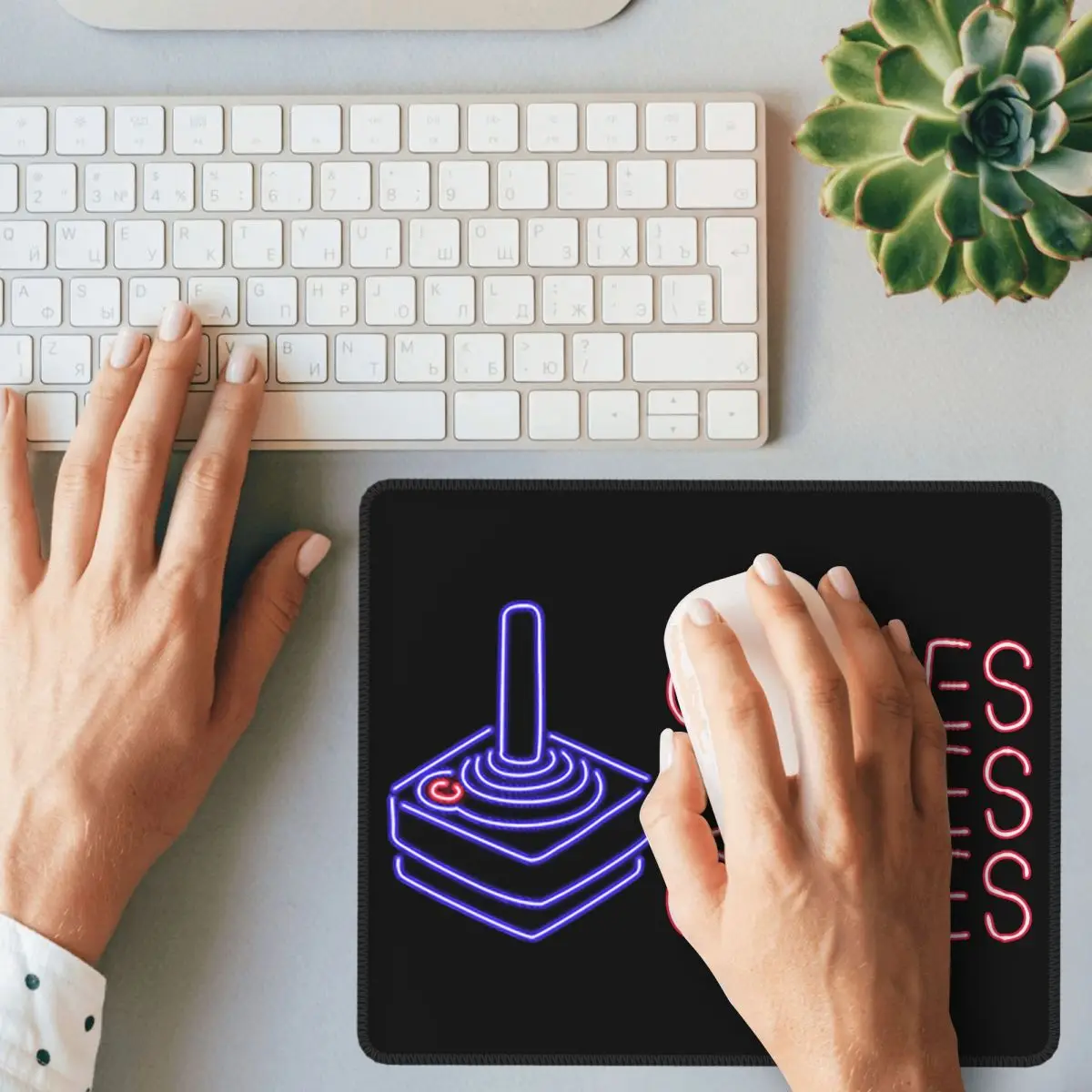 

Atari Joystick Lovely Mouse Pad Arcade Enthusiasts Atari Games Antislip Mat Pads Natural Rubber Computer Keyboard Desk Pad