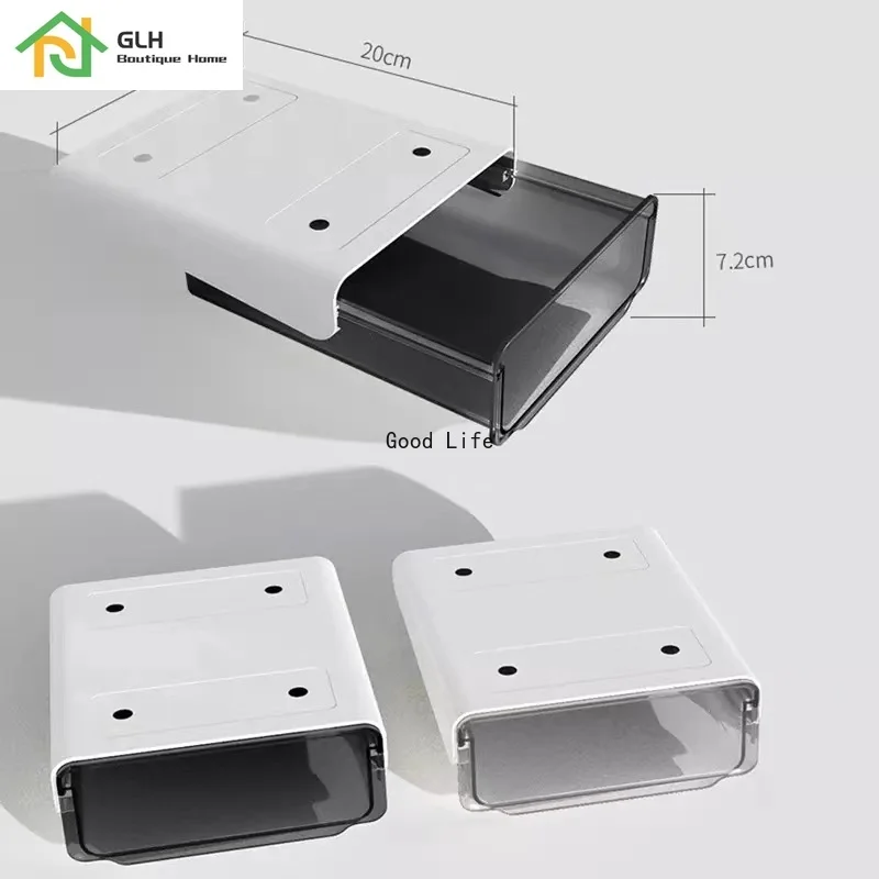 Drawer Pencil Tray Self-Adhesive Hidden Organizer Pen Box Barrel Sundries Storage Drawers Office | Дом и сад