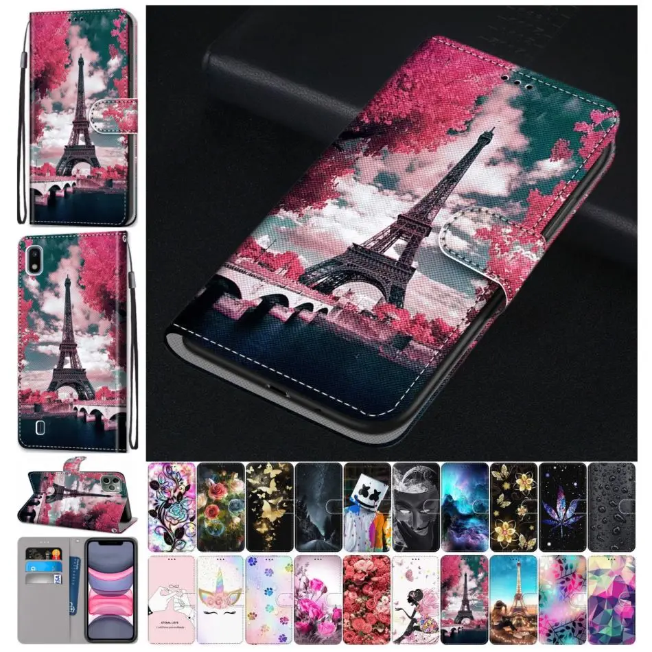 Cute Leather Phone Bags Case For Cover Alcatel 1 1S 2019 3 3X 2018 Rose Girl Tower Butterfly Box Flip Funda D08F |