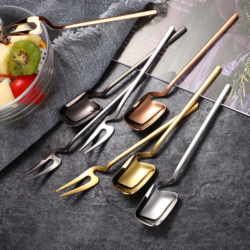 Ложка из нержавеющей стали с длинной ручкой ложка для смешивания мороженого чая