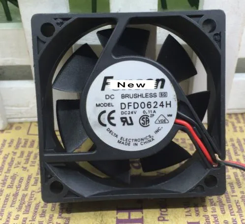 

For DELTA DFD0624H DC 24V 0.11A 60X60X20mm Server Cooling Fan