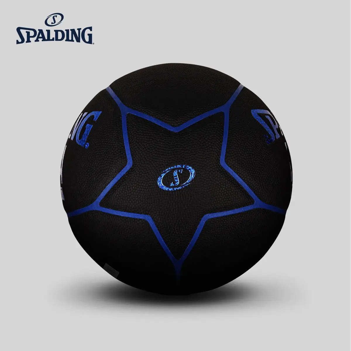 Оригинальный блестящий мяч для игры в NBA синяя звезда из ПУ кожи Размер 7