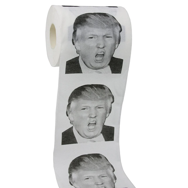 Новинка! Забавный Трамп поцелуй лицо туалетная бумага рулон холлари рулон бумаги Рождество туалетная бумага Рождественский подарок поставки ткани