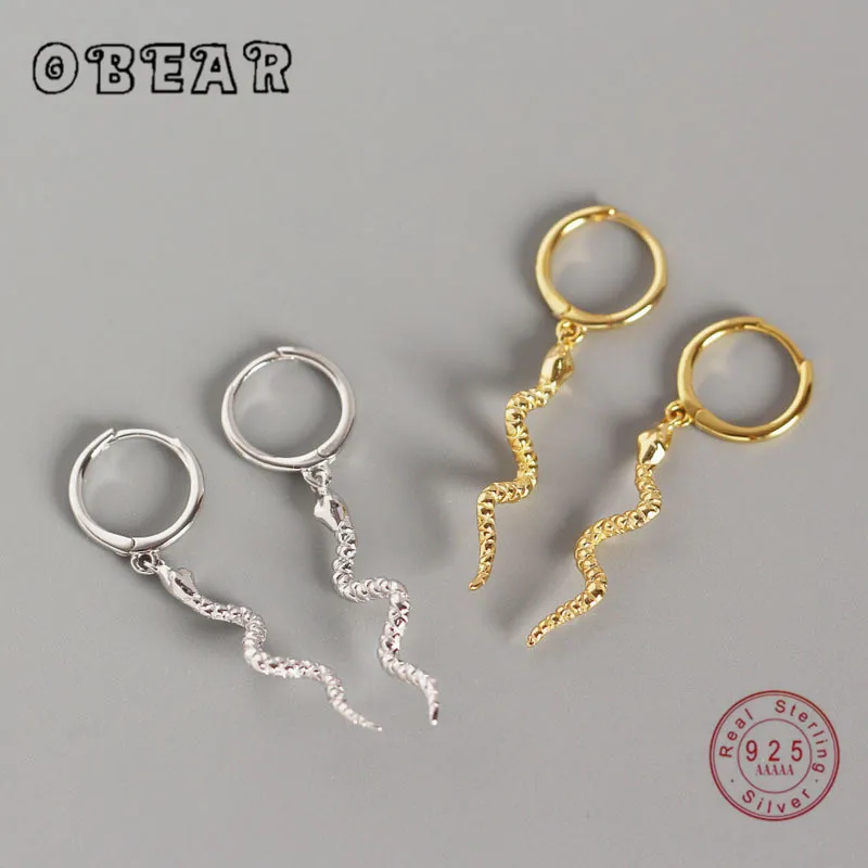 Женские серьги гвоздики в виде змеи из серебра 100% пробы|Серьги-гвоздики| |