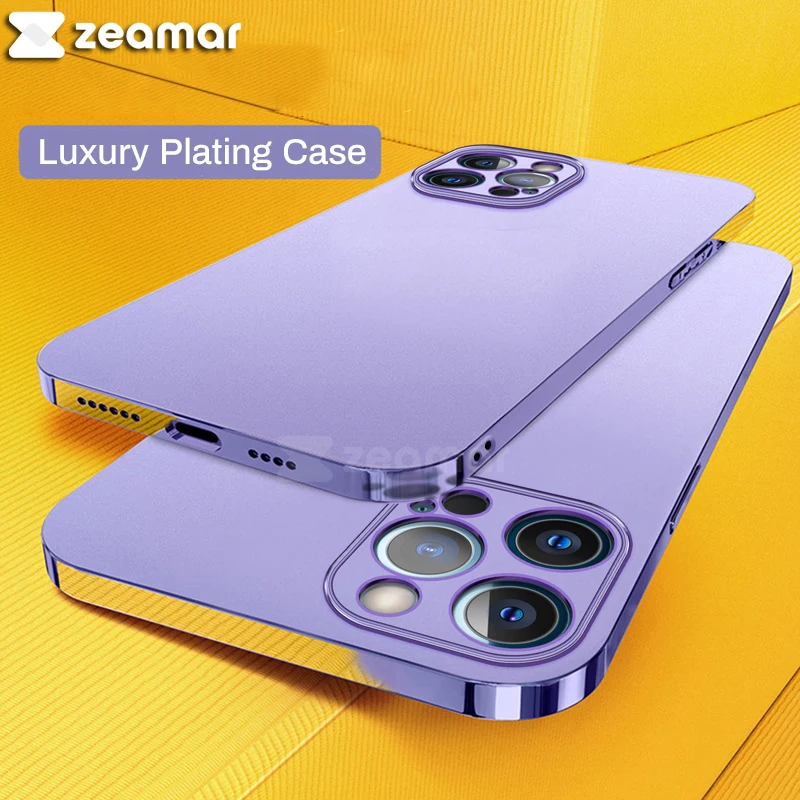 Роскошный квадратный бампер матовый Мягкий силиконовый чехол для iPhone 12 11 Pro Max Mini