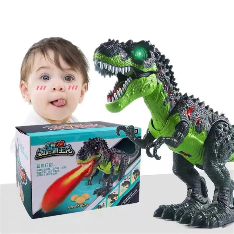 

Simulated Flame Spray Tyrannosaurus T-Rex Dinosaur Toy Kids Walking Dinosaur Water Spray Red Light & Realistic Sounds Wholesale