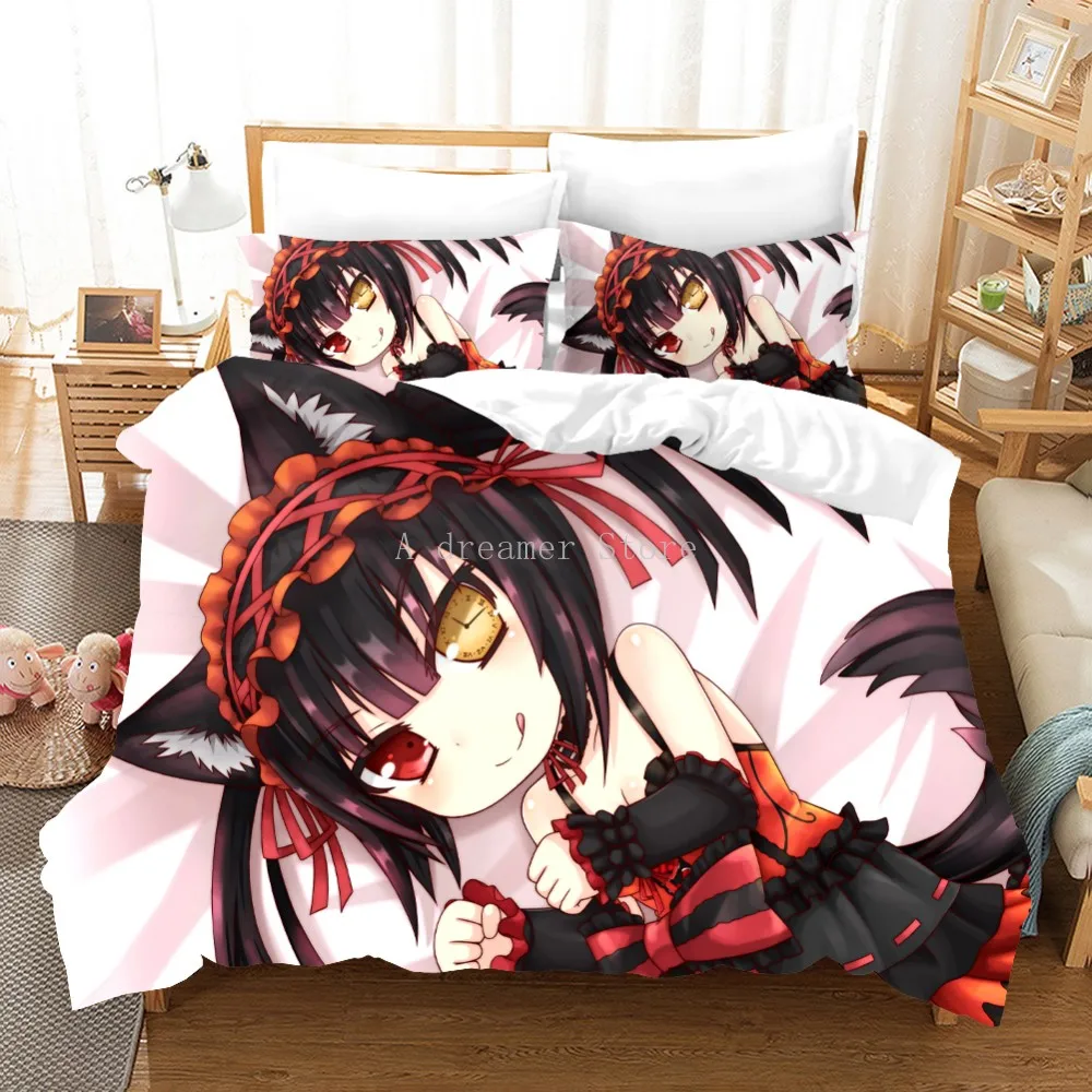

Anime Mädchen Bettbezug-set Niedlichen Bettwäsche Set Bettwäsche Mit Kissenbezug (Kein Blatt) 2/3Pcs Design Bett Bettwäsche