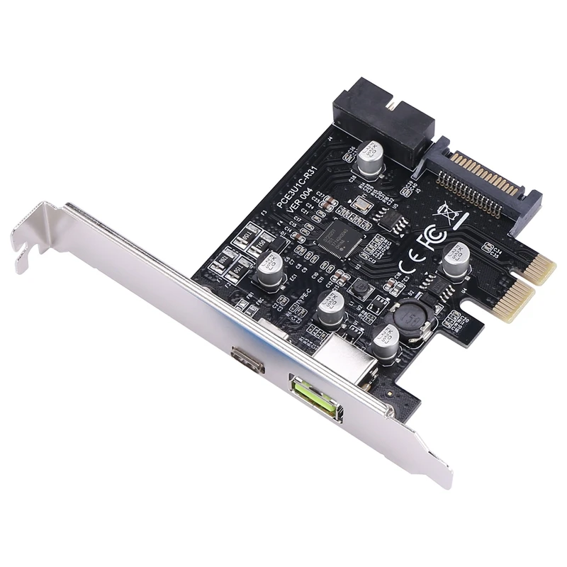 

D62918H PCI-E to USB3.1 Type-C Expansion Card, Pcie to USB Fast Charge +19Pin Front USB Adapter Card