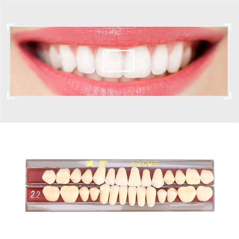 1 коробка фарфоровые зубья керамический материал для полости рта цветное оттенок
