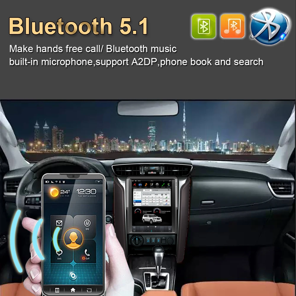 Автомобильный GPS-навигатор Android 9 0 вертикальный для TOYOTA Fortuner/HILUX Revo 2016-2019 года A/C |