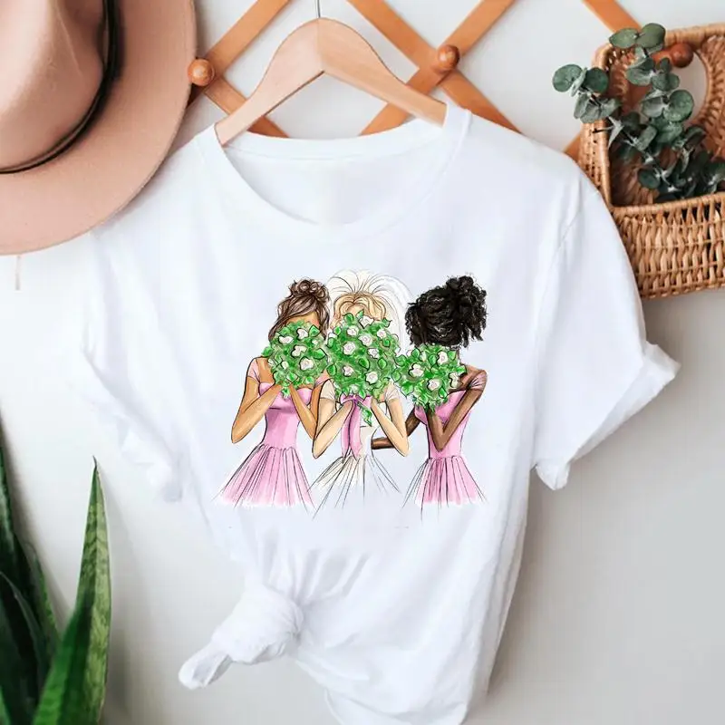 

Women Summer Tshirts Cartoon Fashion Short Sleeve Sister Friends 90s Clothes Graphic T Top Lady Print Female Tee T-Shirt