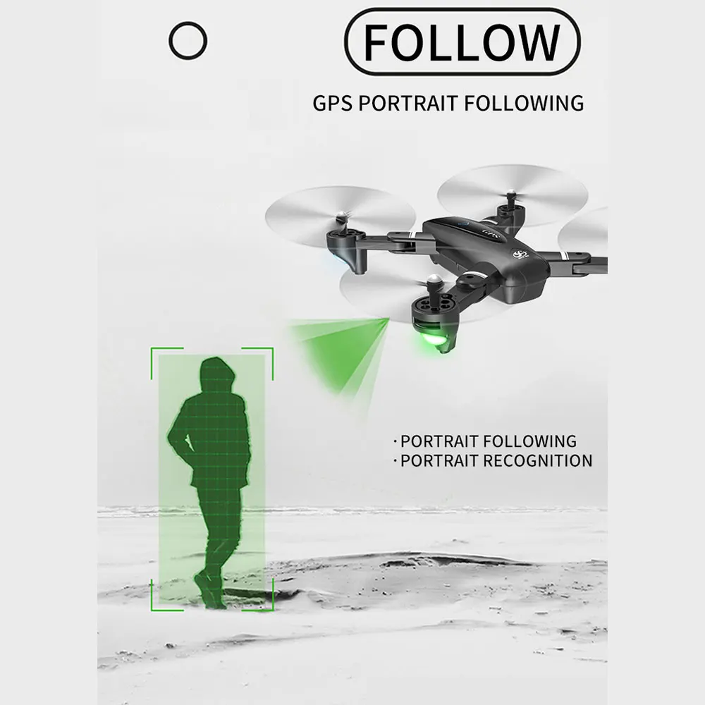 GPS складной 2 4G/5G Дрон WiFi FPV 1080P следуй за мной с HD камерой RC Квадрокоптер