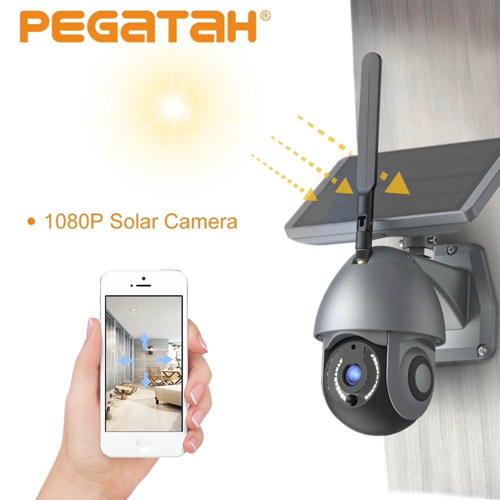 

Камера видеонаблюдения на солнечной батарее, беспроводная, Wi-Fi, 1080p, с датчиком движения